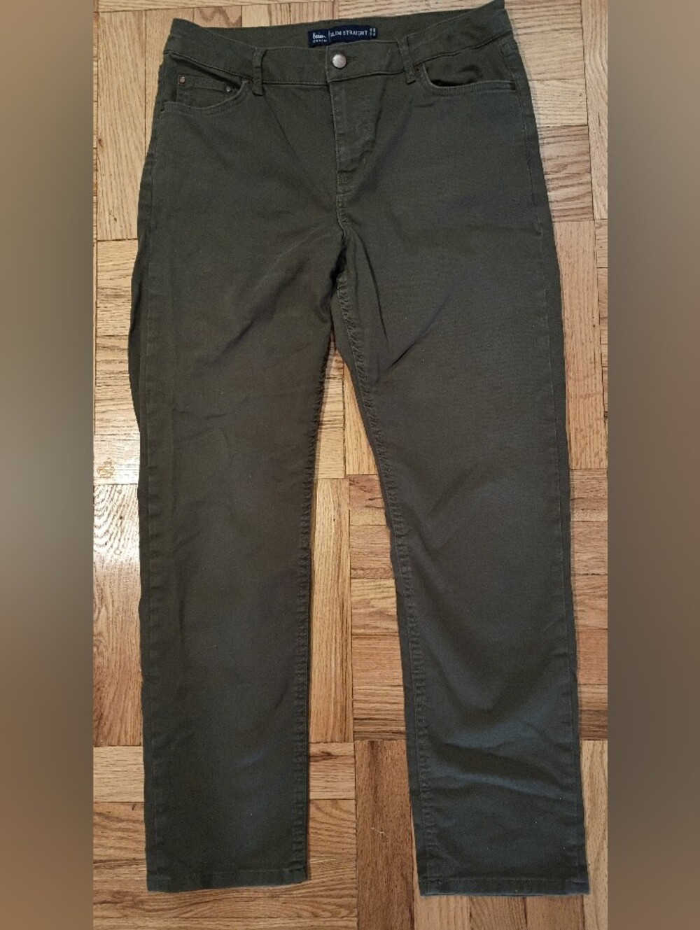 Boden Women's Slim Straight Jeans - Olive Green Size 10